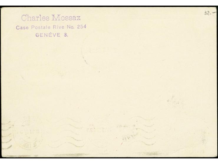1930, South America Flight to Praia, vertical pair airmail 1 fr. and postage stamp 50 c. tied by cds. "ROMANSHORN 16.V.30" to