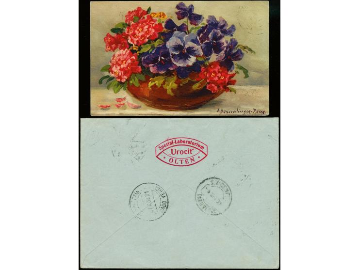 1931, First South America Flight to Cap Verde, card and cover, each with high franking, addressed to USA and Switzerland, fin