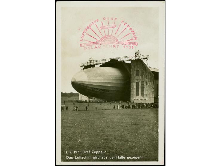 1931, Polarfahrt,  Post der Rückfahrt mit Abwurf Lenningrad, Karte mit 2 M. Sondermarke und Bordstempel vom 29.7. sowie große