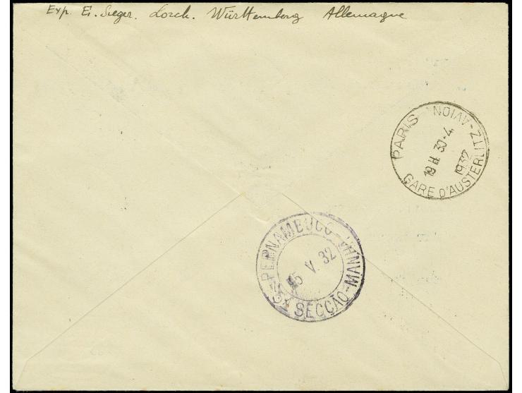 FRANKREICH: 1932, 4. Südamerikafahrt bis Recife, R-Brief von "PARIS 30.4." via Friedrichshafen, Pracht