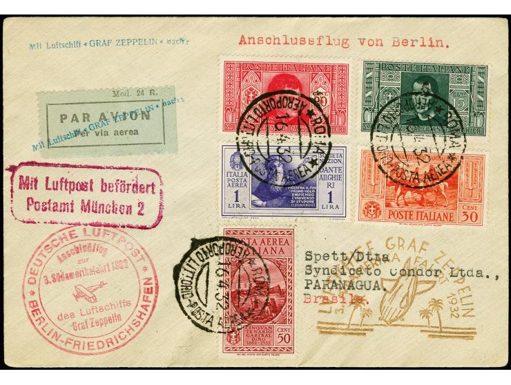ITALIEN: 1932, 3. Südamerikafahrt mit Anschlußflug ab Berlin, Brief von "ROM 16.4." via München mit Flugpost-Best.-Stempel bi