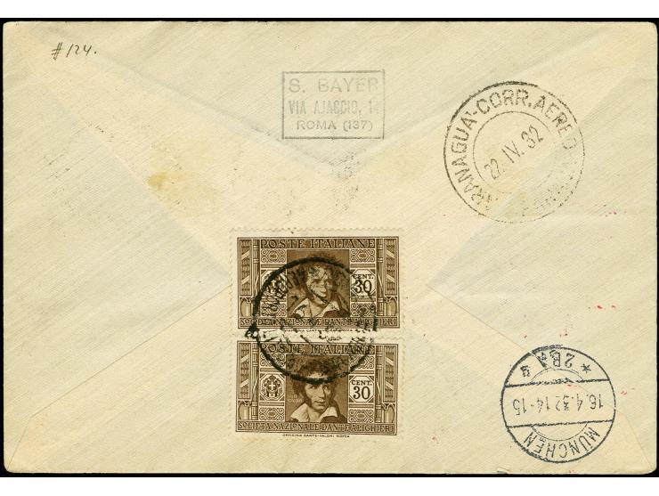 ITALIEN: 1932, 3. Südamerikafahrt mit Anschlußflug ab Berlin, Brief von "ROM 16.4." via München mit Flugpost-Best.-Stempel bi
