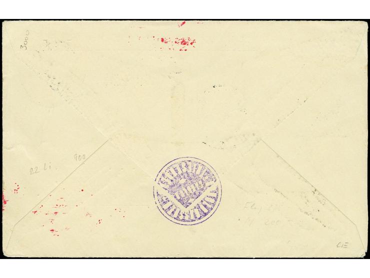 LIECHTENSTEIN: 1930, D. Bremen-New York, Brief von "TRIESENBURG 12.VIII." mit kpl. Luftpostsatz nach New York, Pracht