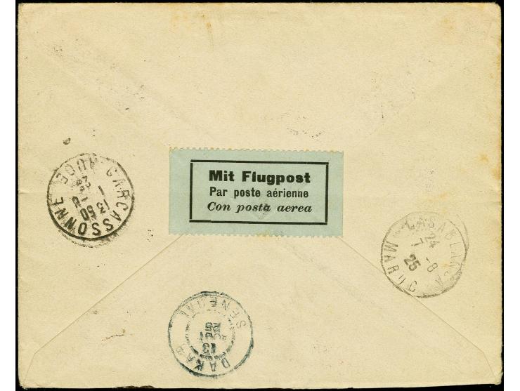 PFADFINDER: 1925, "I. SCHWEIZ.PFADFINDERLAGER BERN 1925 29.VIII.25" mehrfach klar auf R-Luftpost-Brief mit Sonder-R-Zettel vi
