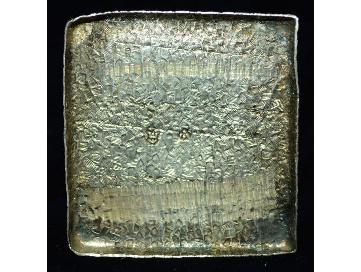 Sheffield Silber, Briefmarkendose in figuraler Ausführung, Punzmarken von Samuel Boyce Landeck, 1894. Die Briefmarkendose ist