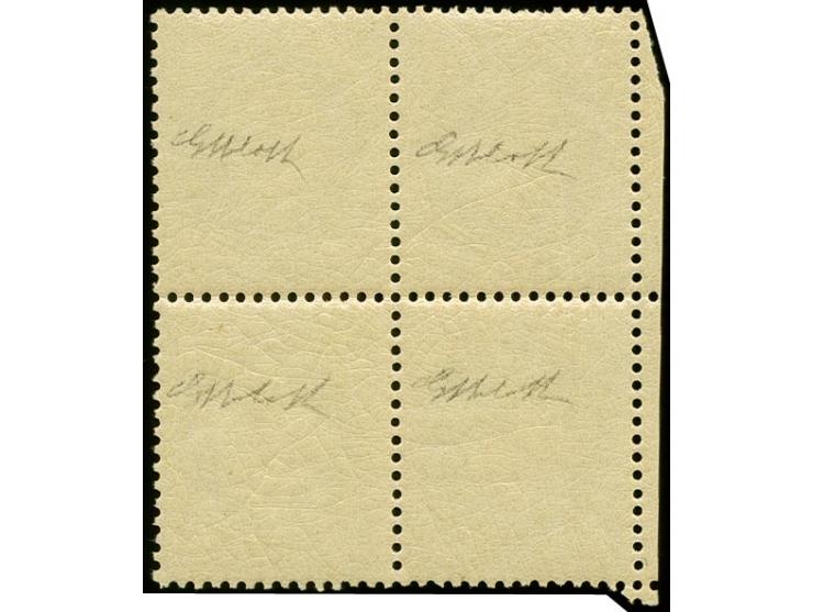 1867, Laureated 30 c. brown, block of 4 with small part of sheet margin at left, unmounted mint with fresh original gum; 2 sh