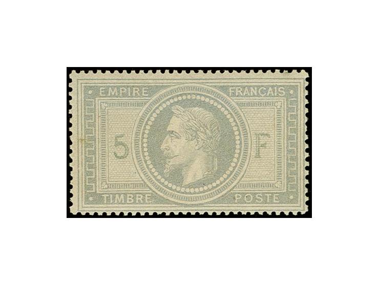 1869, Napoléon 5 fr. grey, fresh colour and good perforations, unused with only slight trace of hinge, a very attractive copy