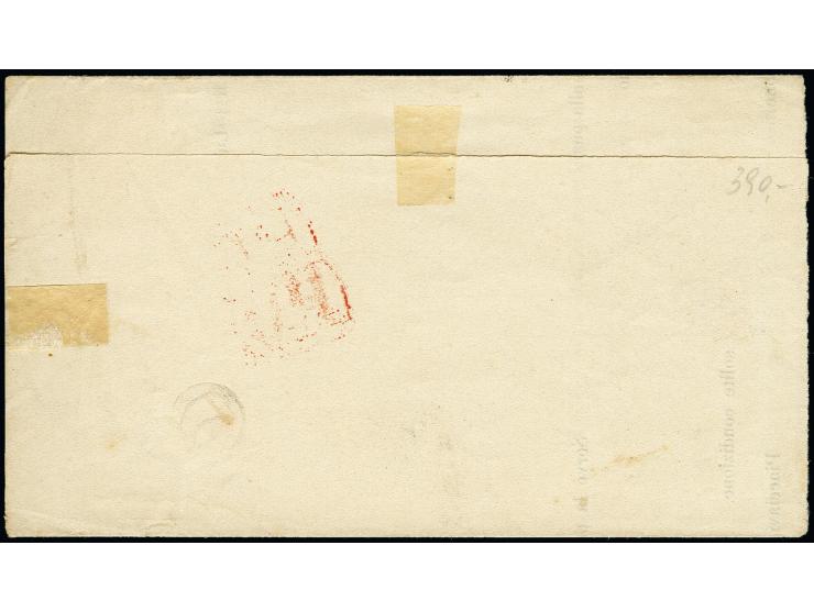 ½ Groschen orange mit Preußen-Ra3 "KIRN / REG. BEZ. COBLENZ / 5 7 73" auf Drucksachenfaltbrief nach Livorno mit rotem Ra. "P.