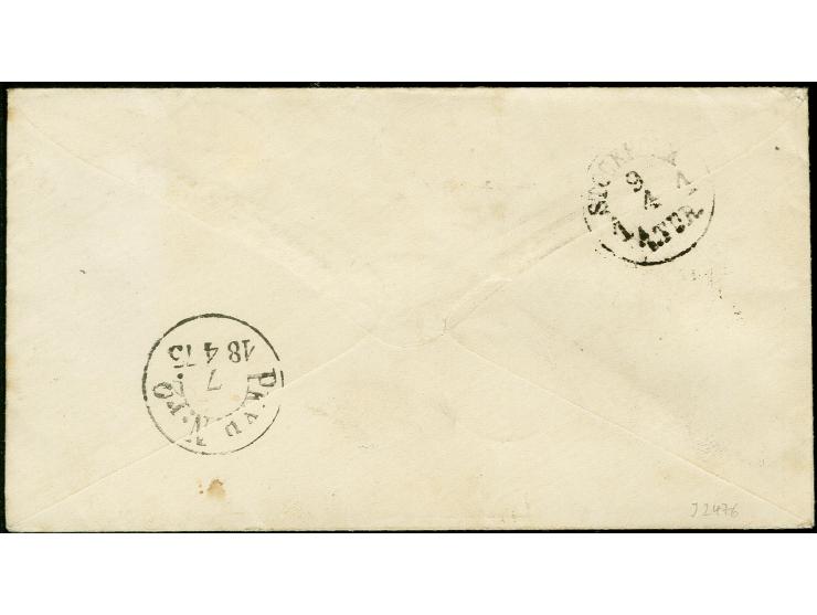 1 Gr. karmin und 2 Gr. grauultramarin mit EKr. "BERLIN P.A.45. 5/4: 73" auf Brief an die Baronin von Mecklenburg nach Stockho