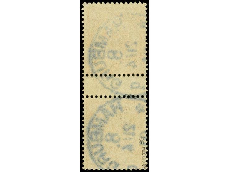 25 Pfg. rotorange im senkrechten Zwischenstegpaar mit klarer Entwertung "HAMBURG 8.21.4.01", Kabinett, signiert Wiegand BPP m