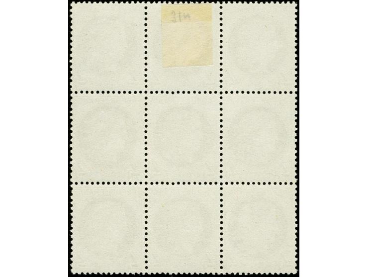 1871, Ceres 4c. gray as block of nine, fresh colour and good perforations, unused, very fine