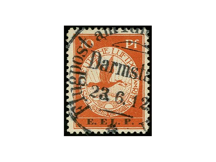 E.EL.P. 10 Pfg. gestempelt "DARMSTADT 23.6.12", sehr gute Erhaltung, Fotoattest C. Brettl BPP