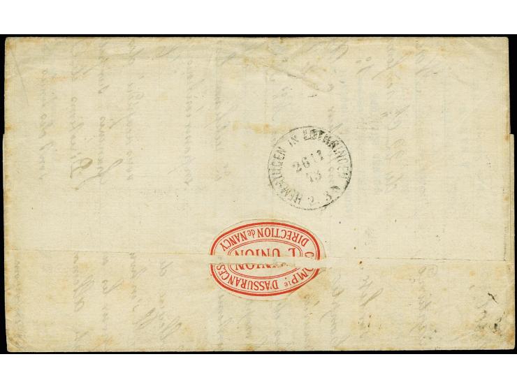 Ceres 10 c. brown on rose, 4 single stamps and each two single stamps 15 c. yellow-brown and 25 c. blue, tied by GC "2598" to