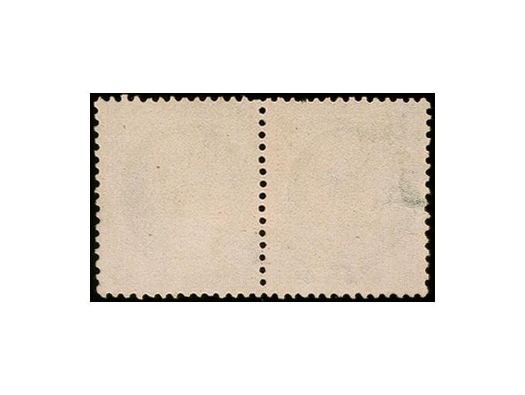 1872/75, Ceres with large numerals: Error of colour 15 c. brown on rose in horizontal pair with normal stamp, unused without 