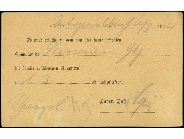 10 Pfg. mit Stempel "UNTERGRIESBACH 6.MÄRZ.24" als portogerechte Verwendung auf Zeitungssachen-Vordruckkarte nach Passau, For