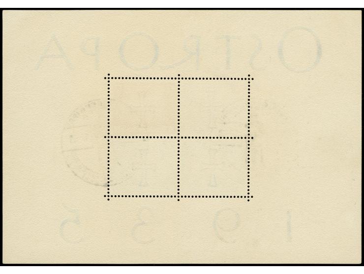 Ostropa-Block mit Ersttag-Sonderstempel, Pracht, Fotoattest D. Schlegel BPP