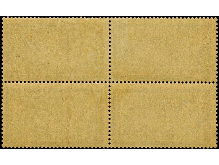 1900, Merson 2fr. violet/yellow as block of four, fresh colour and full original gum with slight traces of hinge at center, a