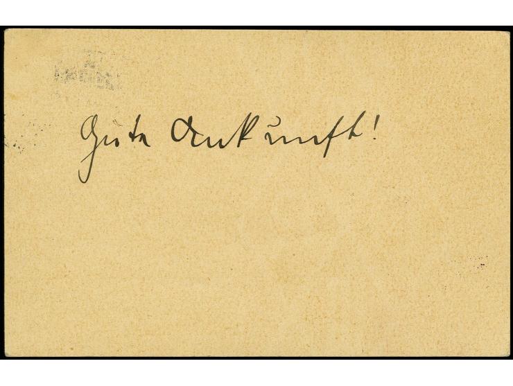 1913, Flug Mühlhausen-Feldberg, 25 Pfg. rot mit Stempel "Erste Flugpost 11. SEP 1913 Feldberg Mühlhausen" auf Ganzsachenkarte