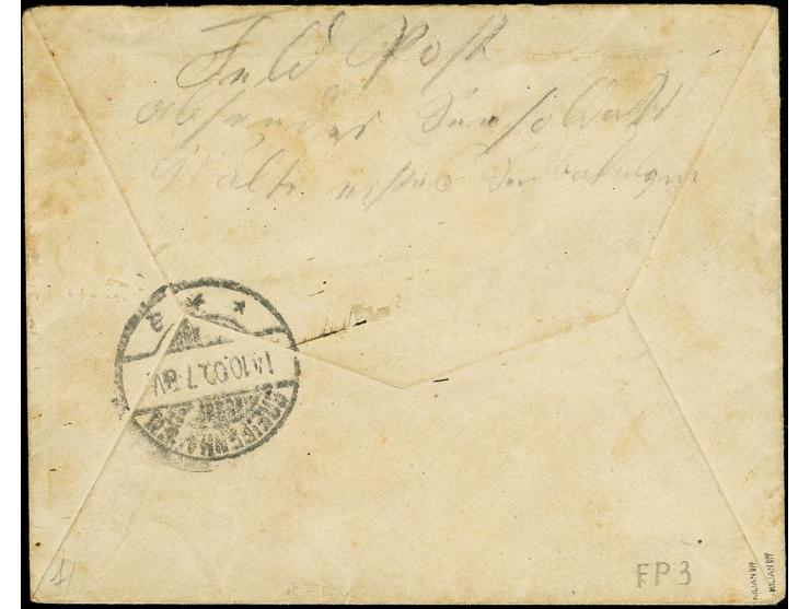 DIVERSES: "KAISERLICH DEUTSCHE FELDOST CHINA 1900", sogen. "Wagenrad" in Type III, klar auf Feldpost-Brief nach Greifenhagen 