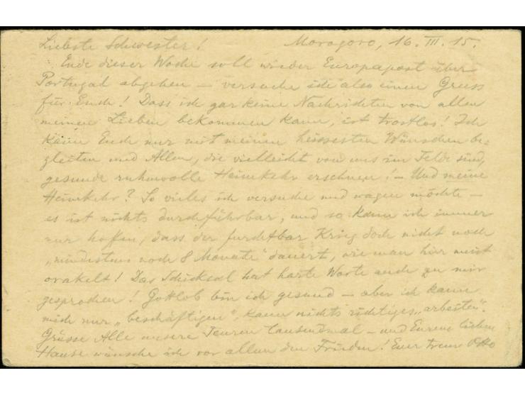 6. Postabgang: 1915, 20.3., Antwort-Ganzsachenkarte 7 1/2 H. gebraucht mit Bahnpoststempel "MITTELLANDBAHN (DOA) ZUG 8 b 20.3