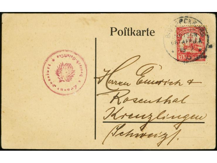 Späte Postannahme: 1916, 16.2., Kaiseryacht 7 1/2 H. mit Stempel "BISMARKBURG DOA 16.9.16" (Verwendung des Stempels ab 1.6..1
