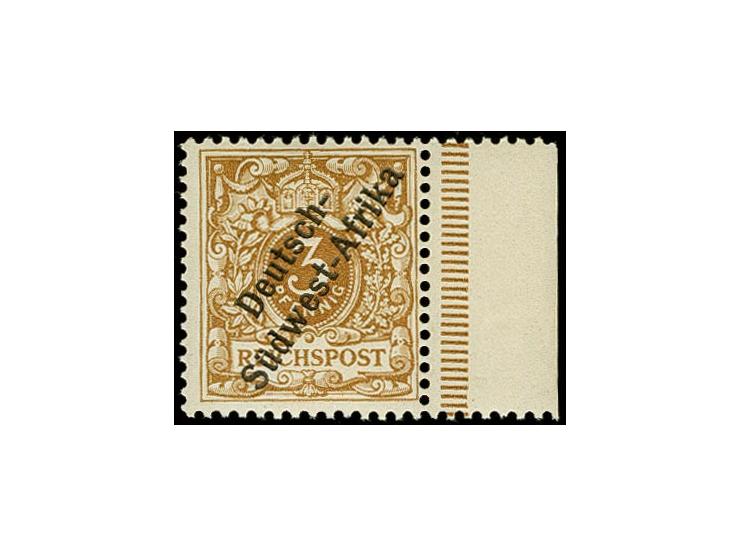 3 Pfg. hellocker, Randstück, postfrisch, Kabinett, Fotobefund R.Steuer BPP