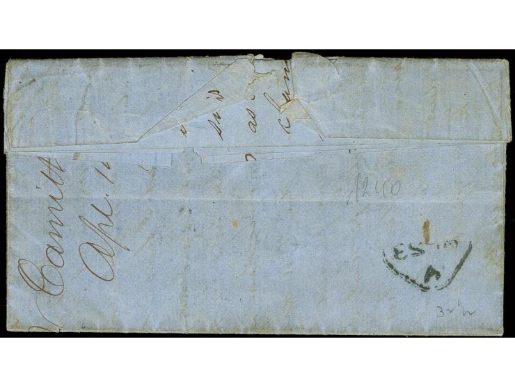 SHIP MAIL: 1857, Entire letter dated "Steamer Ganges April 14/57" to Boston, written on the way from Constantinople to Piräus