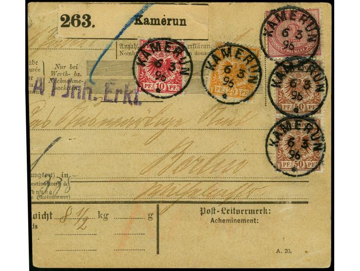 2 M. dunkelrotkarmin sowie Krone/Adler 10 Pfg. lebhaftlilarot, 25 Pfg. gelblichorange und senkrechtes Paar 50 Pfg. lebhaftröt