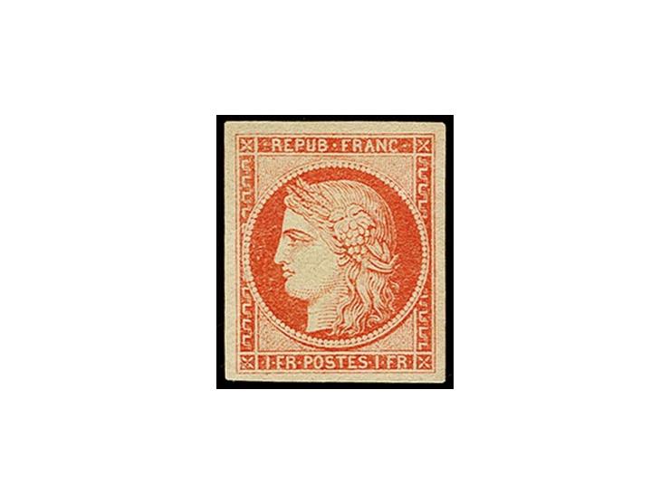 1 fr. vervelle, Sperati forgery type G, unused without gum, not signed, fine