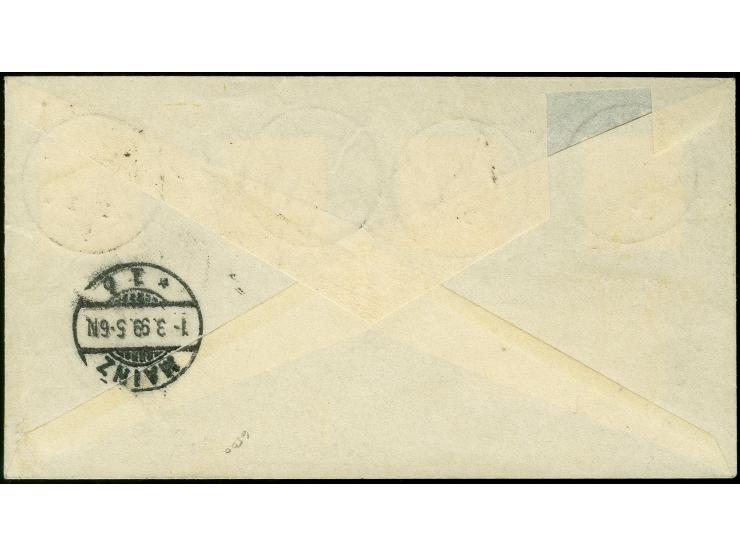 Mitläufer Krone/Adler 25 Pfg. gelblichorange in Mischfrankatur mit Aufdruckausgabe 5 Pfg., 10 Pfg. und 20 Pfg. auf R-Brief vo