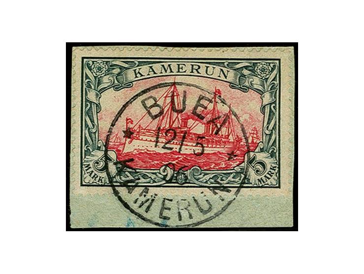 5 M., farbfrisch und gut gezähnt mit EKr. "BUEA 12.5.06" auf Briefstück, Kabinett, sign. Bothe BPP und Fotoattest Jäschke-L. 