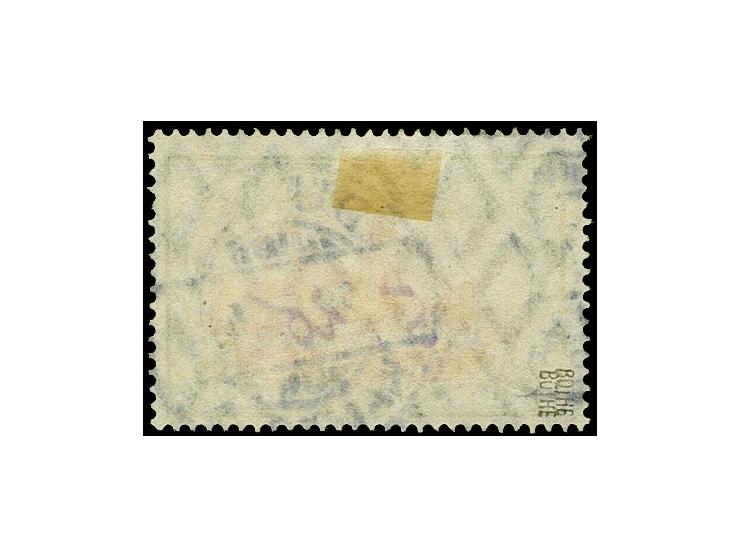 1913, 5 M., 26:17 Zähnungslöcher mit klarem Stempel "DUALA 28.7.14", farbfrisch und sehr gut gezähnt, tadellos, doppelt sign.