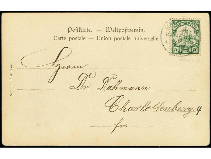 "MARIENBERG 4.2.10.", klar auf Ansichtskarte mit Kaiseryacht 5 Pfg. und Grußtext nach Charottenburg, Pracht