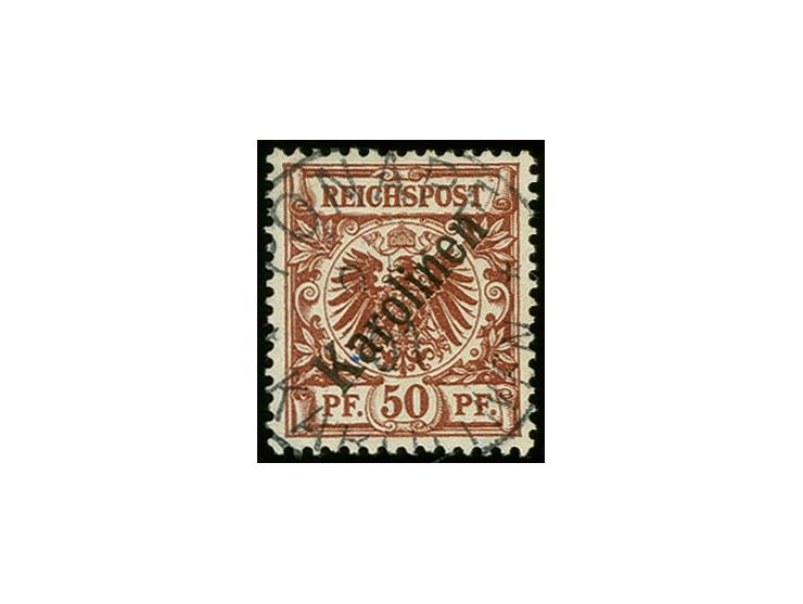 50 Pfg. mit diagonalem Aufdruck, farbfrisch und sehr gut gezähnt mit Stempel "PONAPE 9.1.01", Kabinett, Fotoattest Jäschke-L.