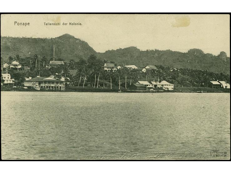 1900/10, 5 Pf. auf 3 Pfg. mit Stempel "PONAPE 12/7" auf Karte nach Jap, Kabinett, doppelt sign. Bothe BPP und Fotoattest Bühl