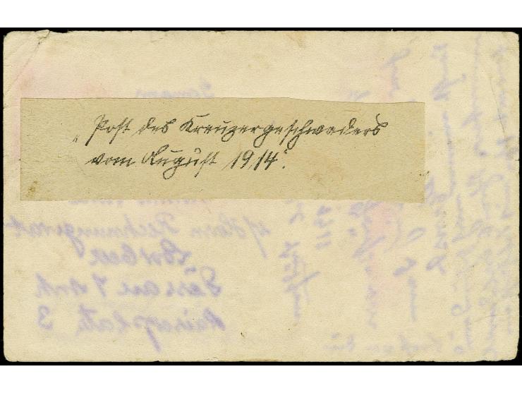 Kreuzgeschwader "Graf Spee": 1914, Klebezettel "Am....19....vom Auwärtigem Amt....Marine-Postbüro Berlin C2" vorderseitig auf