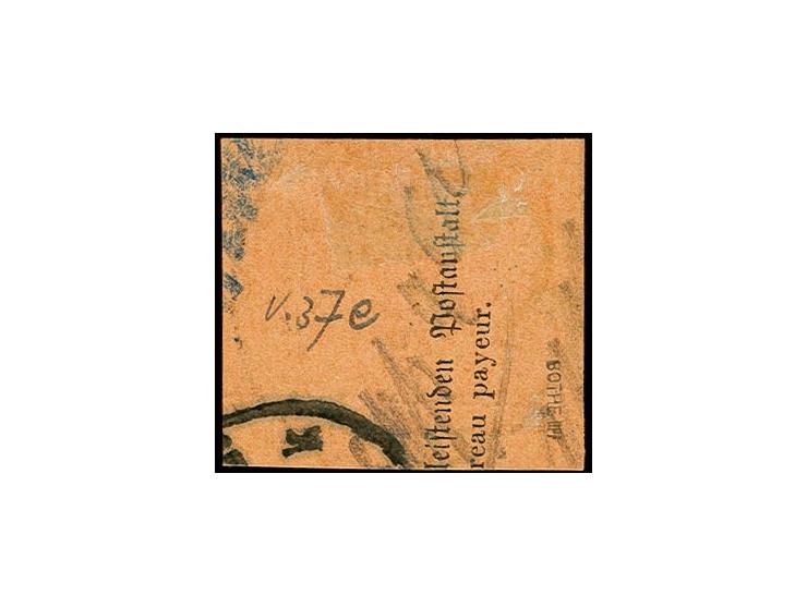 2 M. dunkelrotkarmin mit klarem Stempel "TSINTAU CHINA ** 10.3.99" auf Postanweisungs-Briefstück, Kabinett, sign. Bothe BPP u