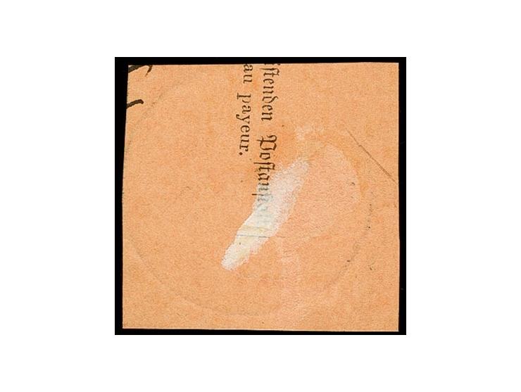 2 M. rötlichkarmin mit Stempel "KDPAg APIA 30.11.99" auf Postanweisungs-Briefstück, Kabinett, Fotoattest Jäschke-L. BPP