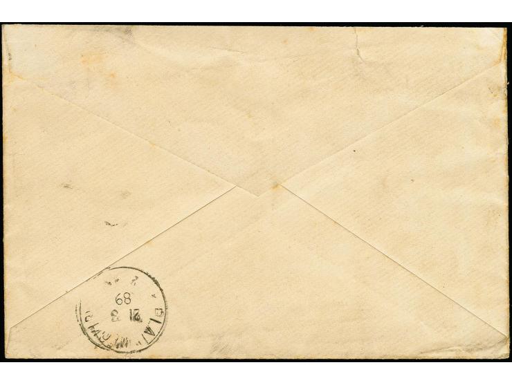 1886/90, 20 Pfennig mittelultramarin mit sauber und praktisch vollständig aufgesetztem Notstempel "BEZAHLT / Kaiserl. Deutsch