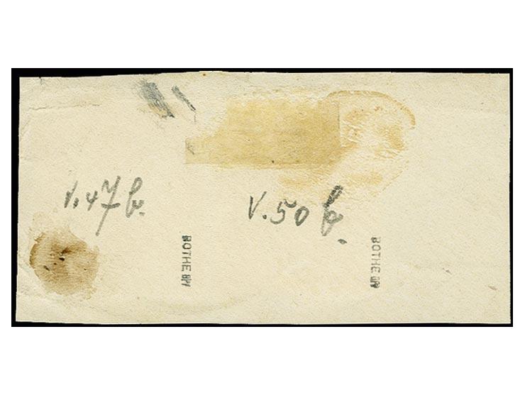50 Pfg. braunrot und 10 Pfg. lebhaftrosarot mit Stempel "APIA KDPAg 11.10.91" auf Briefstück, tadellos, sign. Bothe BPP (Mi. 