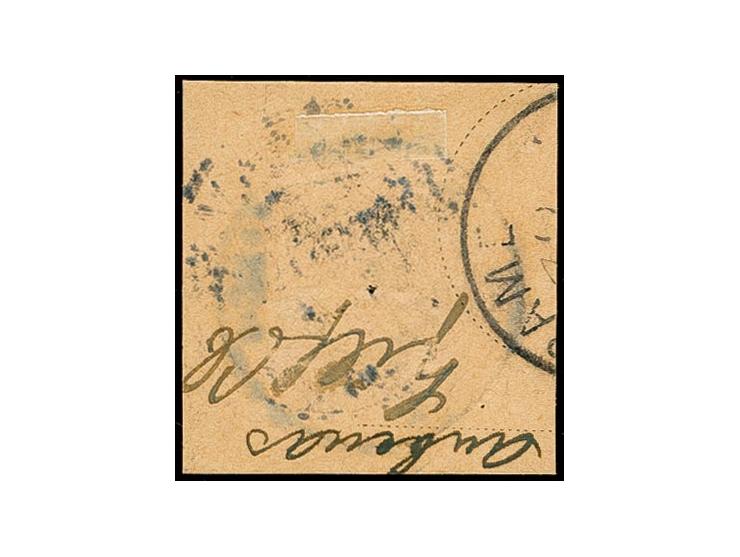 "SANSANE MANGU TOGO 31.3.14", klar auf Kaiseryacht 20 Pfg. auf Postanweisungs-Briefstück, Kabinett, seltener Stempel