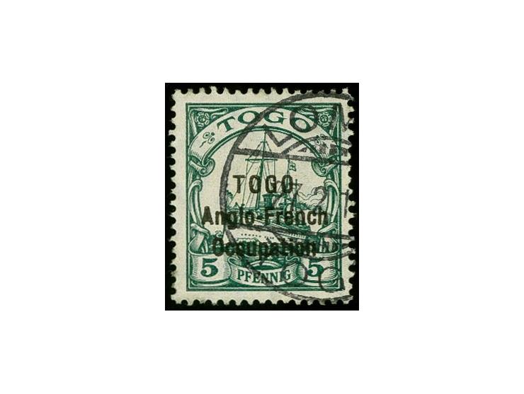 1915, Anglo - French 15mm: 5 pfg. used with Lome cds., very fine, cert. BPA (2016)