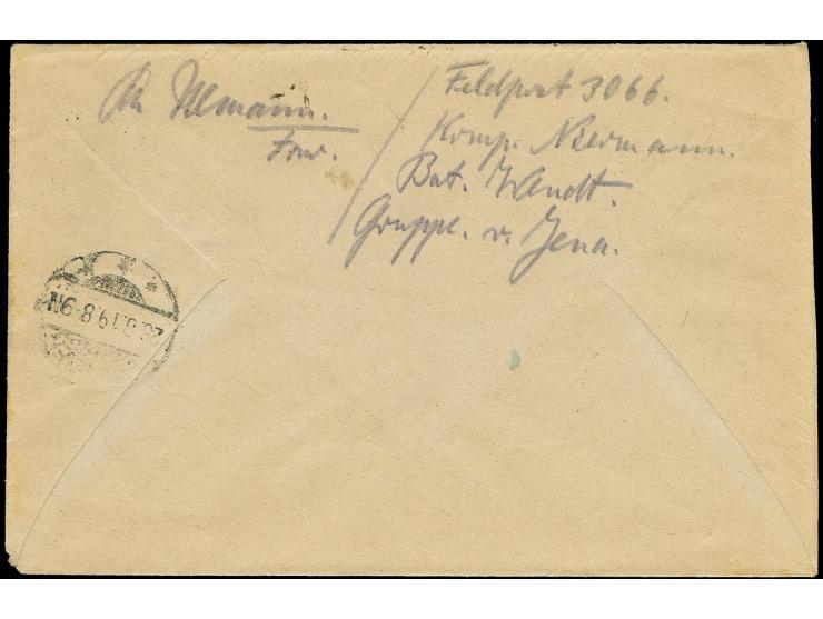 BALTISCHE LANDESWEHR: 1919, Lettland Befreiung von Riga 15 und 35 K. mit Stempel "JELGAWA 20.8.19" auf R-Brief nach Eisleben 