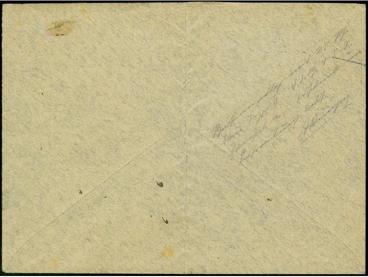25 Pfg. mit Stempel "K.D. Feldpoststation -4.1.19" auf einmal gefaltetem Brief, oben kleine Zahnverkürzung, sonst tadellos, B