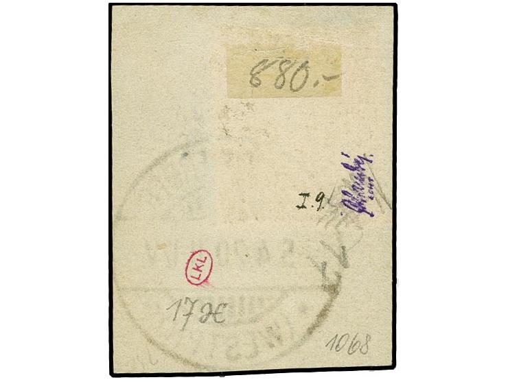 1920, Germania 50 Pfg. sauber gestempelt auf Briefstück, mehrfach signiert und Fotoattest Bock BPP (2016)