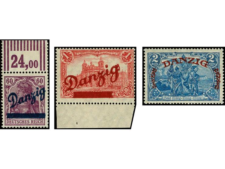 Großer Innendienst 60 Pfg. - 2 M., sauber ungebraucht, 60 Pfg. mit Oberrand und 1 M. mit Unterrand, tadellos, sign. und Fotoa