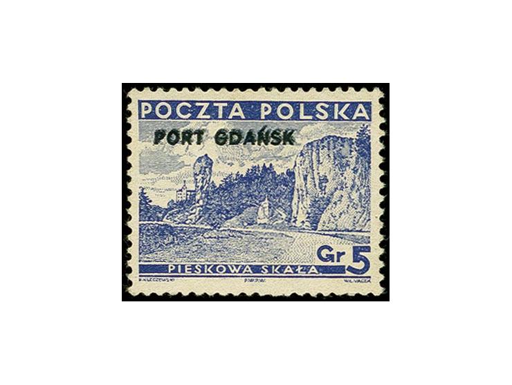 1936, Freimarke 5 Gr. mit dreifachem Aufdruck, postfrisch, Zähnung teils etwas bestoßen, sonst tadellos, eine sehr seltene Ma