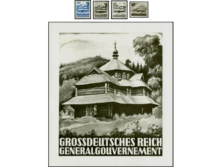 Holzkirche in Tatarow, 3 Photoessays in verschiedenen Zeichnungen bzw. Wertstufen, dabei zwei Photoessays in endgültiger Zeic