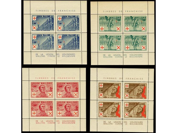 1941, Legionäre + 20-100 Fr. im kompletten Kleinbogensatz, postfrisch, Pracht