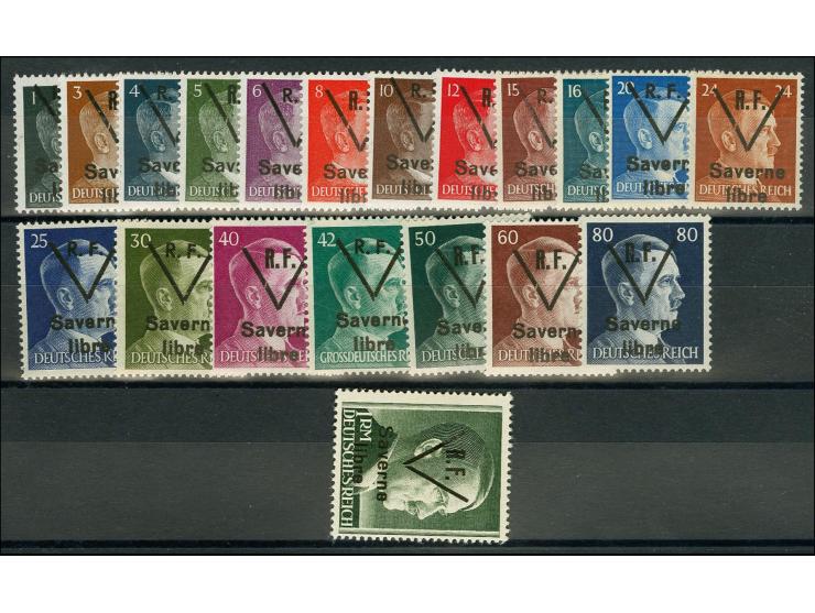 1944, 1Pfg.-1M. mit Aufdruck "Saverne libre", postfrisch, Kabinett